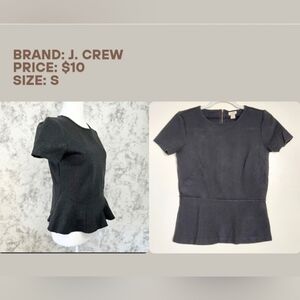 J. Crew | Black Peplum Top | Size S